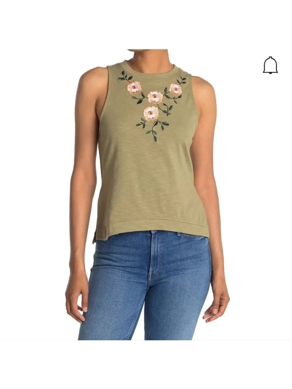 North And Co Embroidered Tank In Green